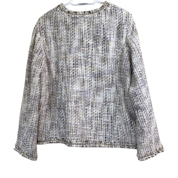 Chico's Women's Golden Tweed Theola Zip Front Jacket Brown Size 3(XL) NWT - Picture 2 of 7